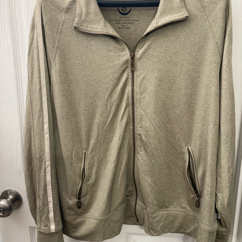 Chico's Tan Zip-Up Jacket